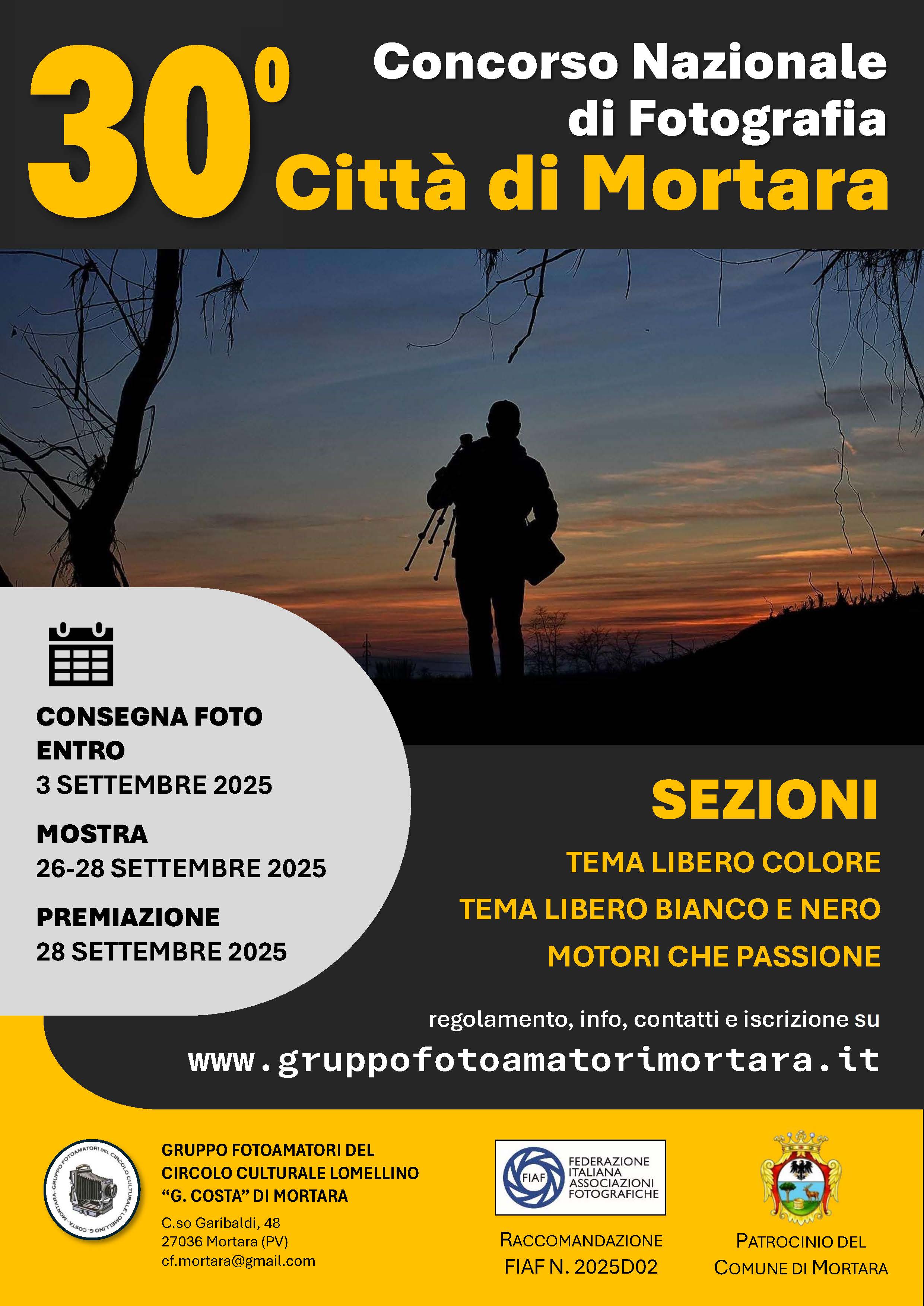 Locandina 30° Concorso nazionale di fotografia Città di Mortara